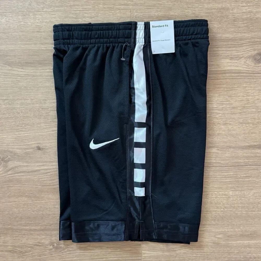 Nike Dri-FIT Kids L Basketball Shorts Black Mesh Athletic Pockets Standard Fit